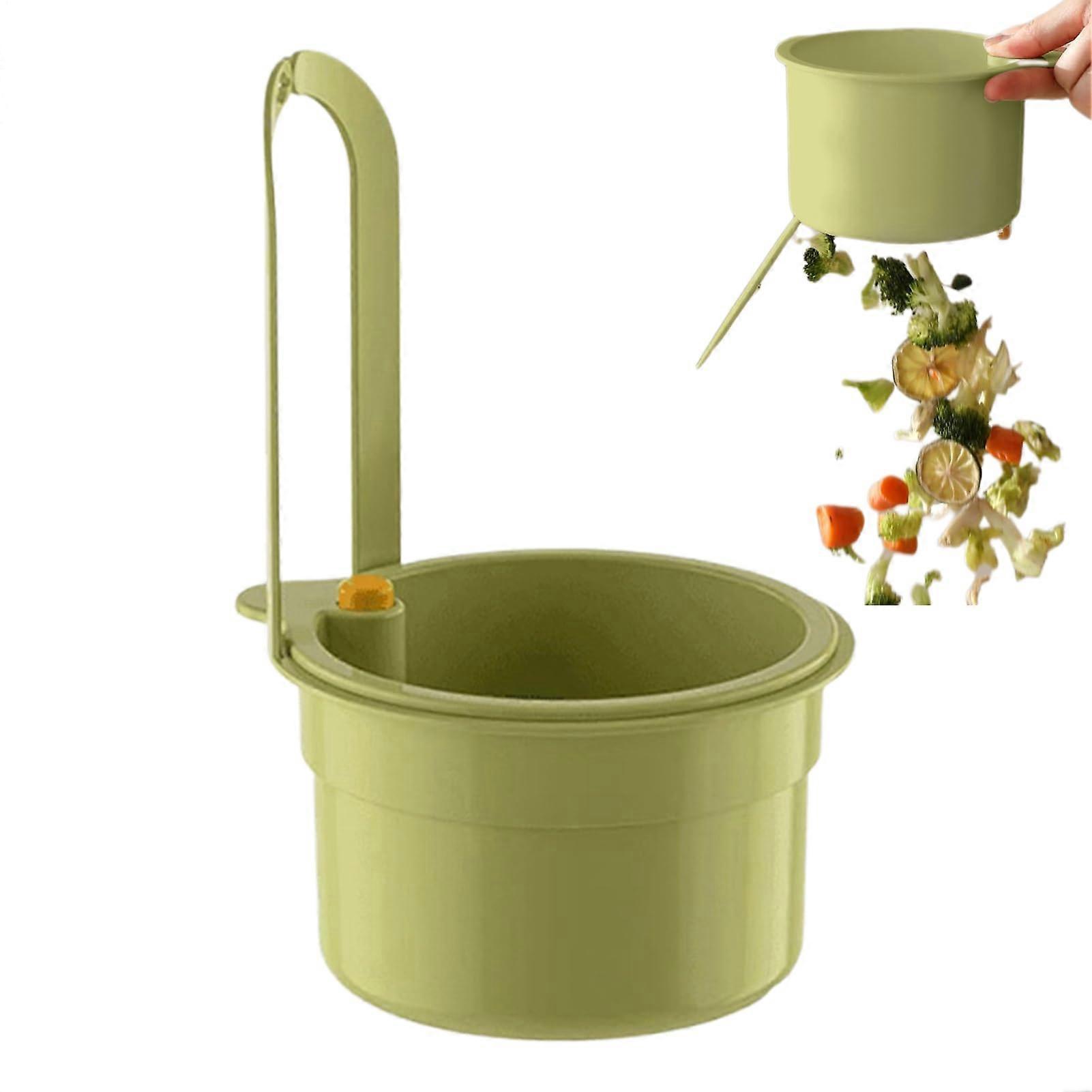 Sink Strainer Basket with DoubleLayer Mesh, ClipOn Kitchen Drain Organizer for Scrap Disposal, Green