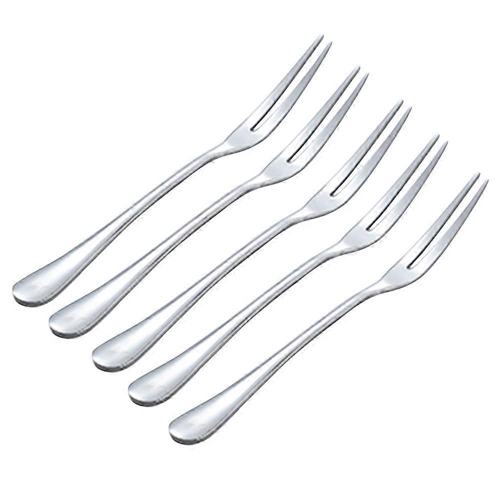 Delicate Stainless Steel Fruit Fork for Children Use 5Pcs Set