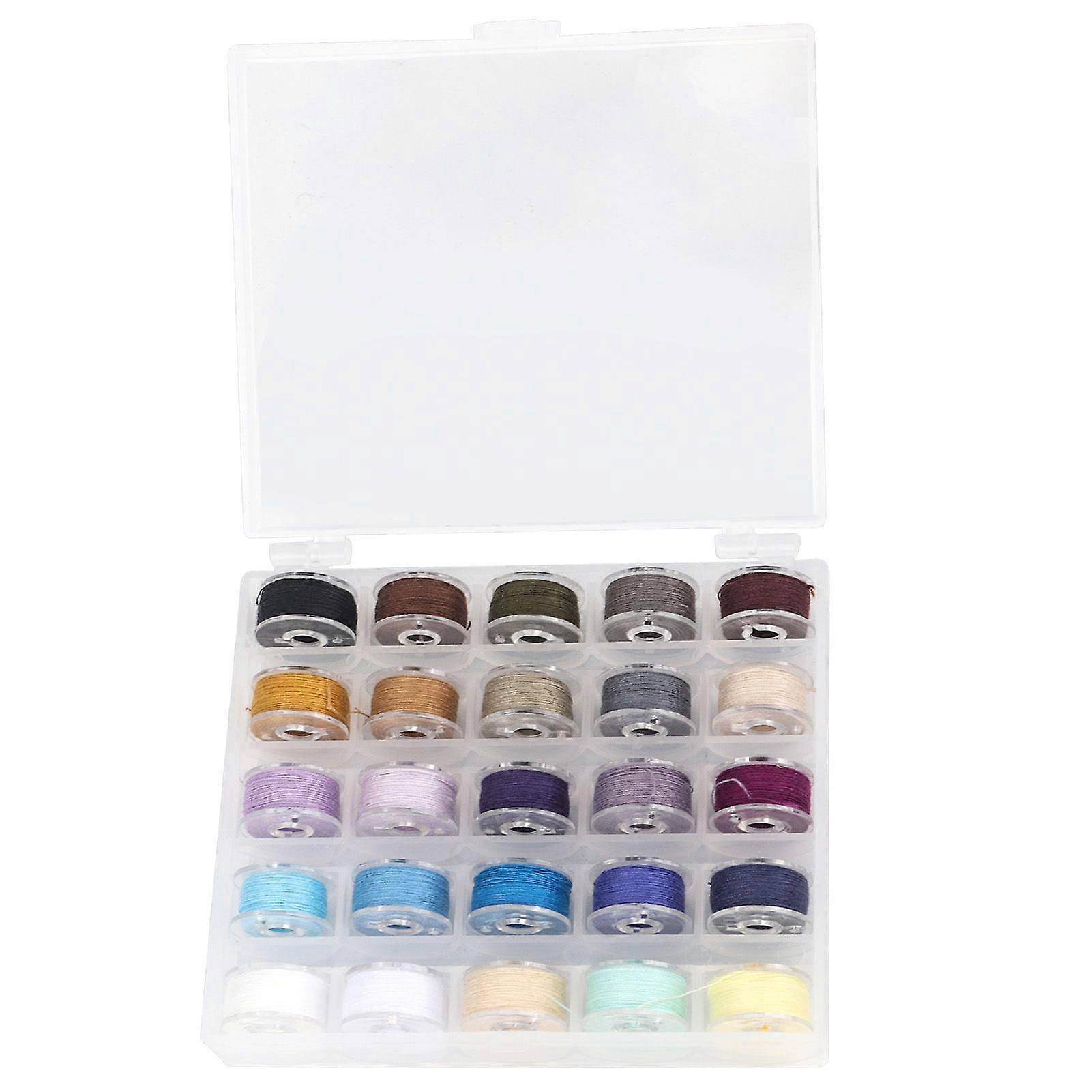 High-quality transparent bobbin storage box for sewing machine accessories with 25 thread spools