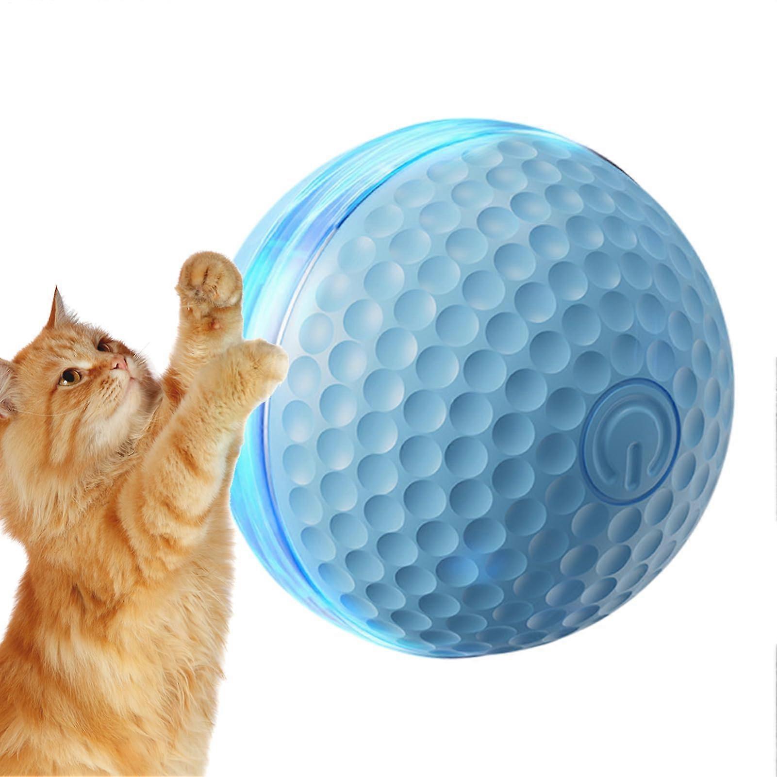 Interactive Cat Toy Automatic Cat Ball with Dual Play Modes Rechargeable Smart Rolling Blue
