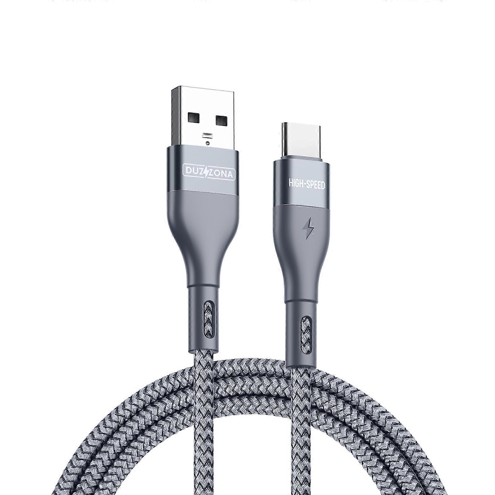 Durable Nylon USB-A to USB-C Cable | 2.4A Fast Charge & Data Sync for Android