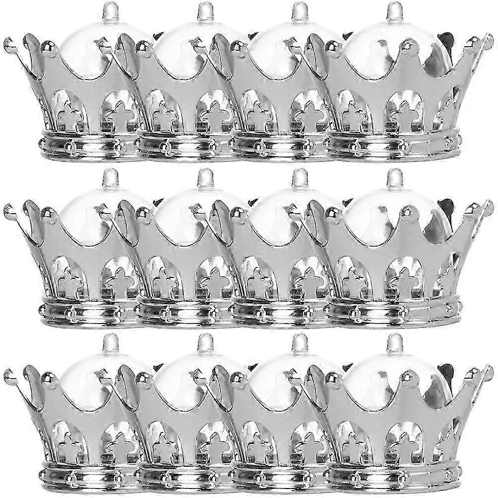 12pcs Crown Candy Boxes Fillable Candy Containers with Dome Wedding Favors