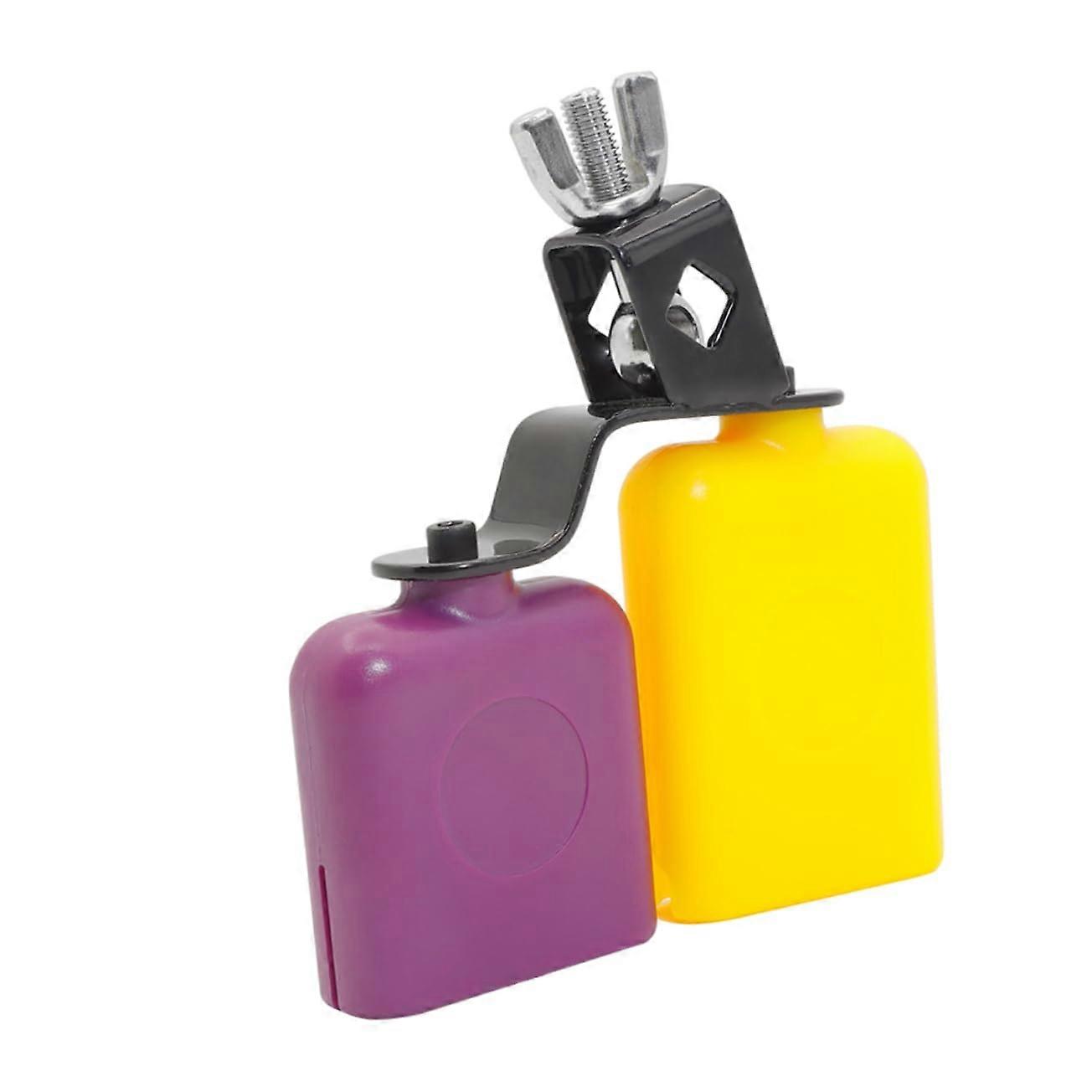 Drum Cowbell Block with Adjustable Bracket, Dual Tone Design, Clear Sound for Drum Kit