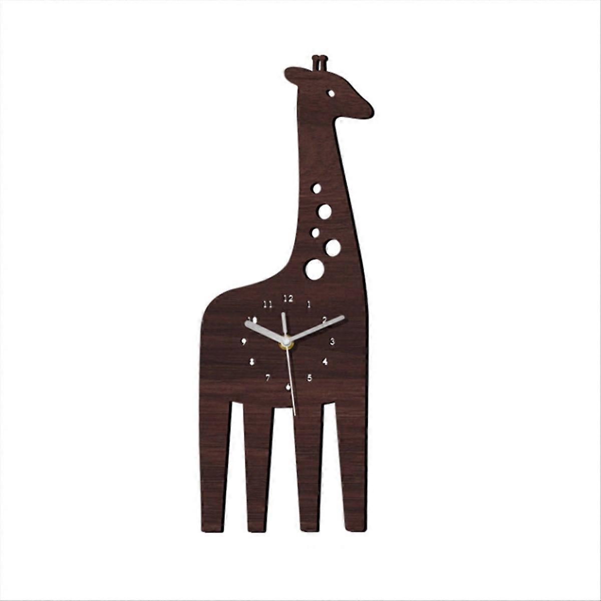 Giraff Träklocka Digital Tyst Träklocka Barn