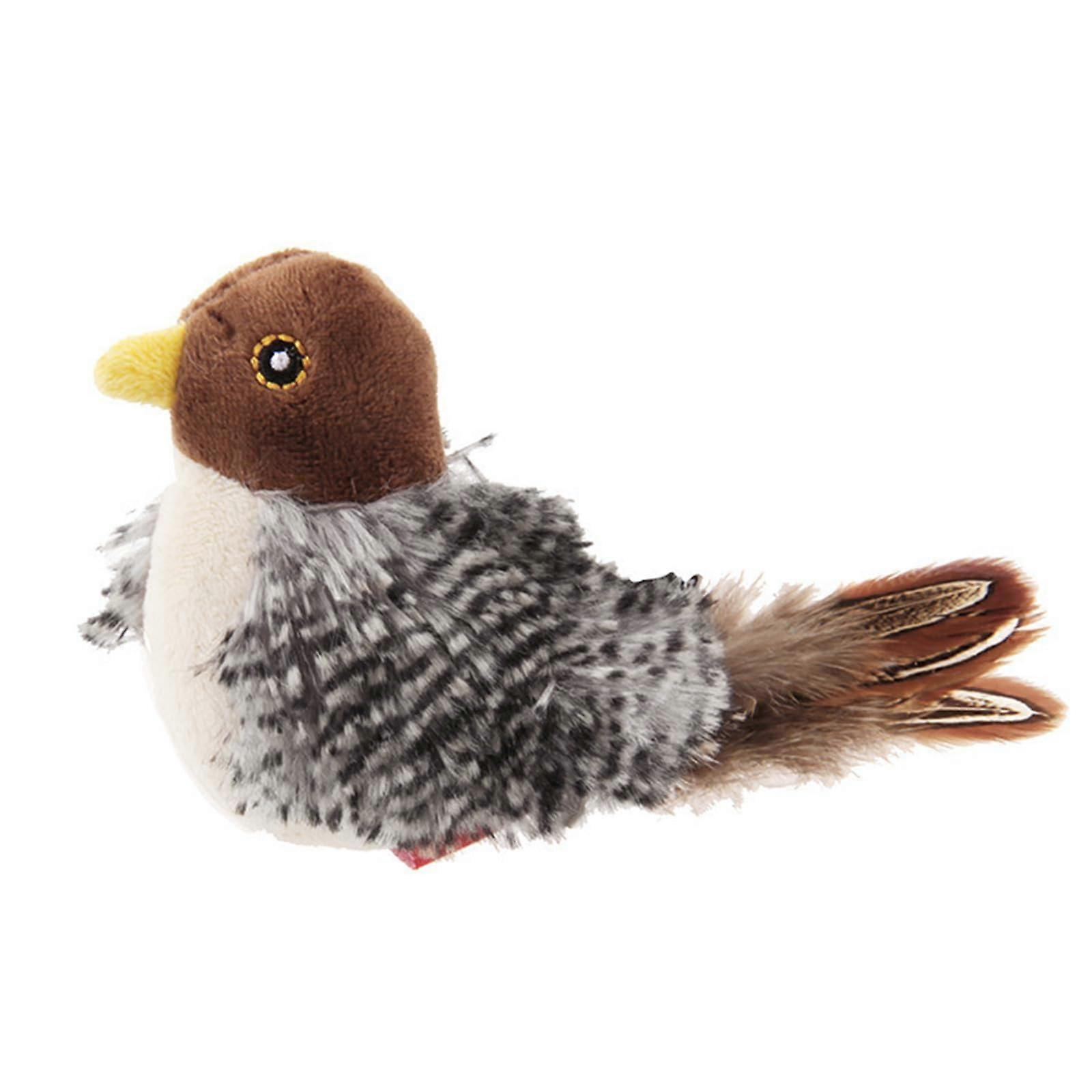 Cat Chew Toy Bird Shape with Chirping Sound, Soft Plush Teething and Interactive Play