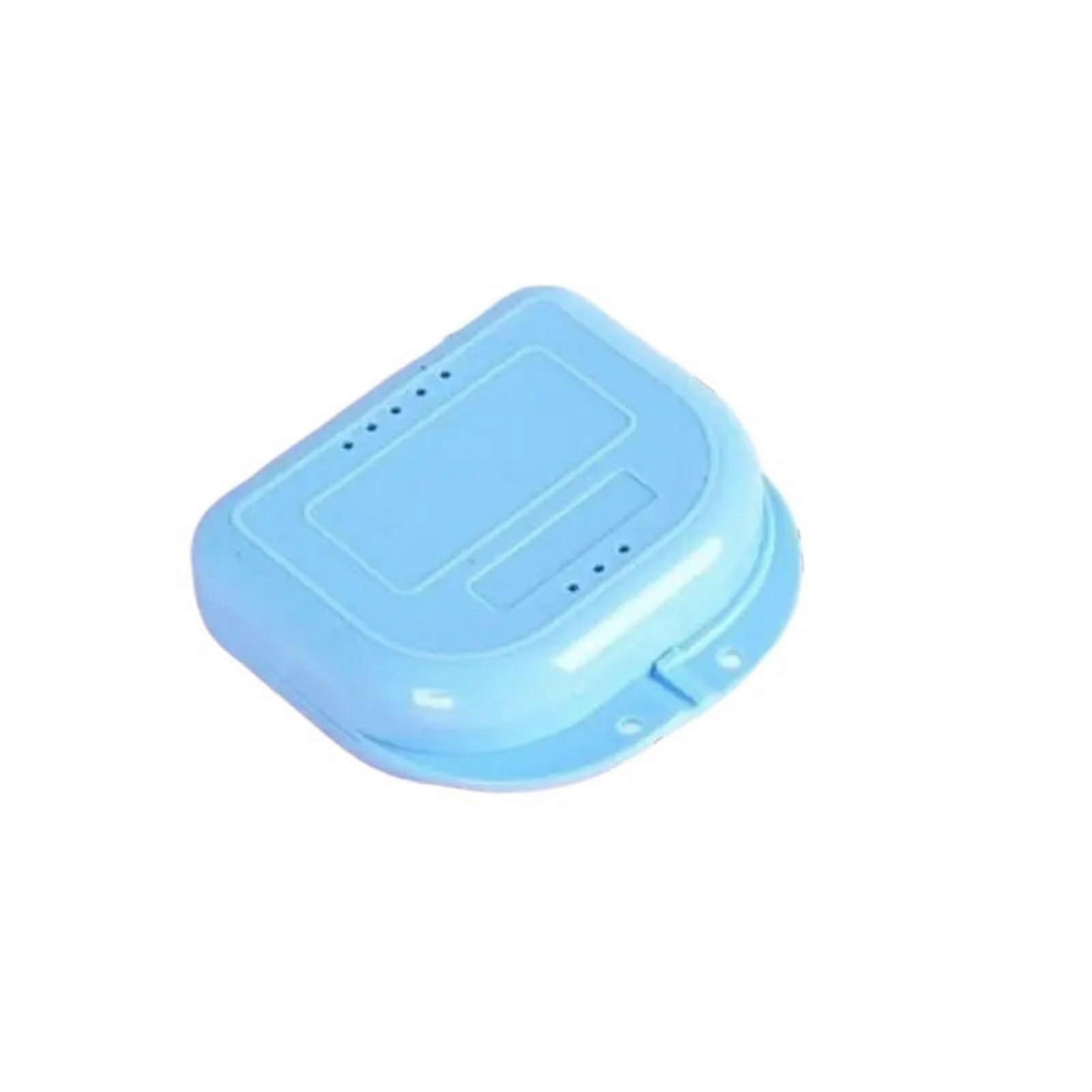 Denture Storage Case and Retainer Case Blue Compact Travel Size Secure Appliance Storage
