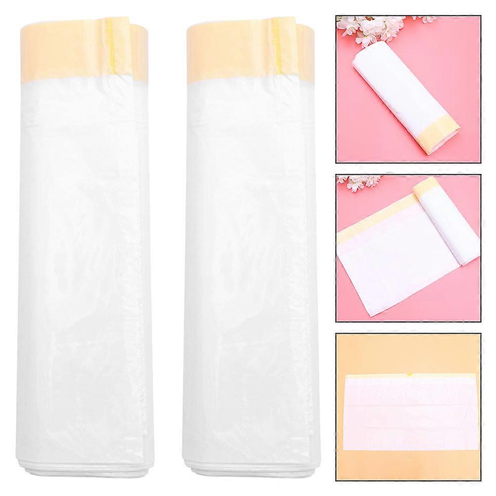 Cat Litter Box Liners for Convenient Cleaning 2 Rolls Drawstring Bags Indoor Use