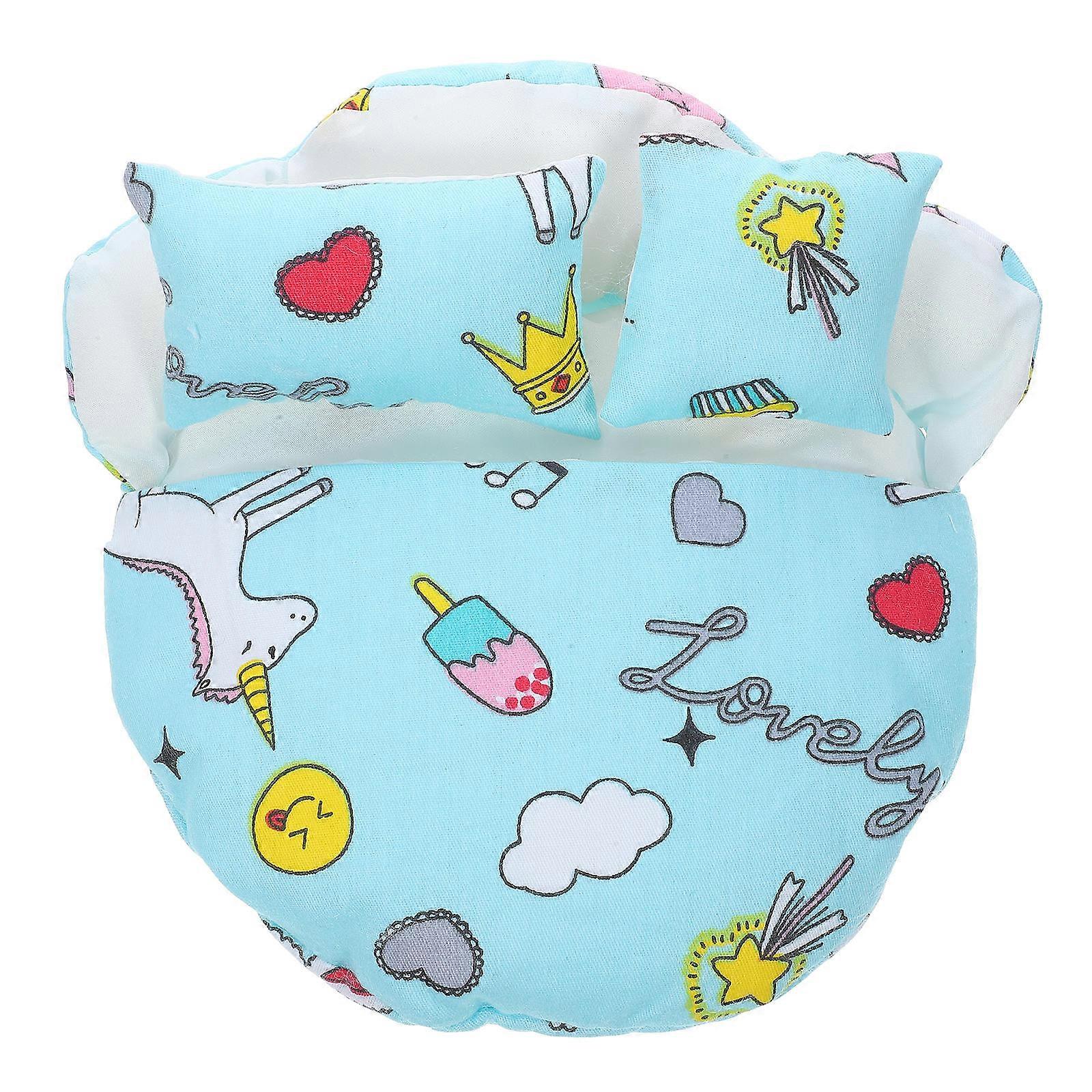 Decorative Doll Sleeping Bag Blue Reusable Sleeping Sack 1Set