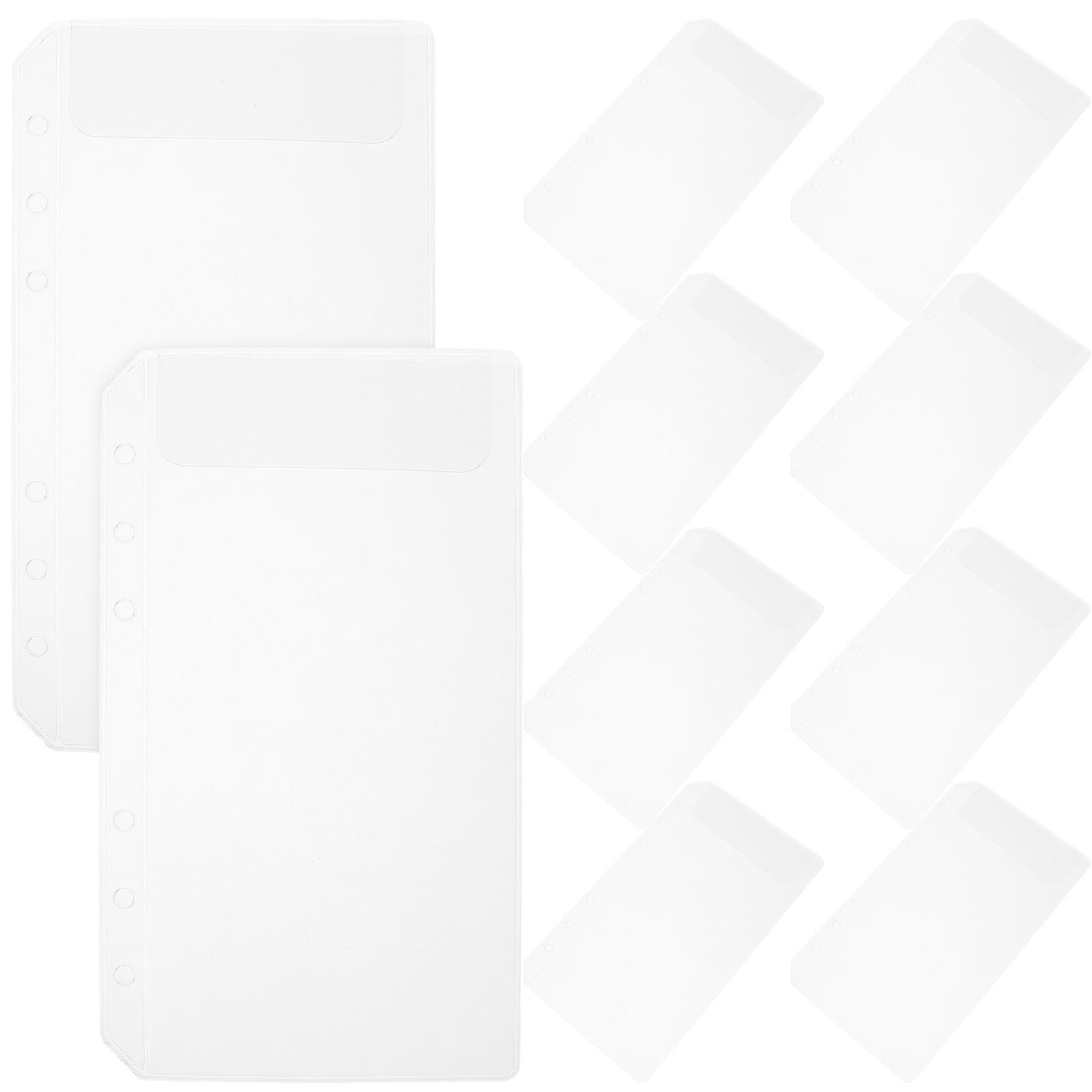 Binder Pocket Transparent Binder Envelope for Bill Storage 10Pcs