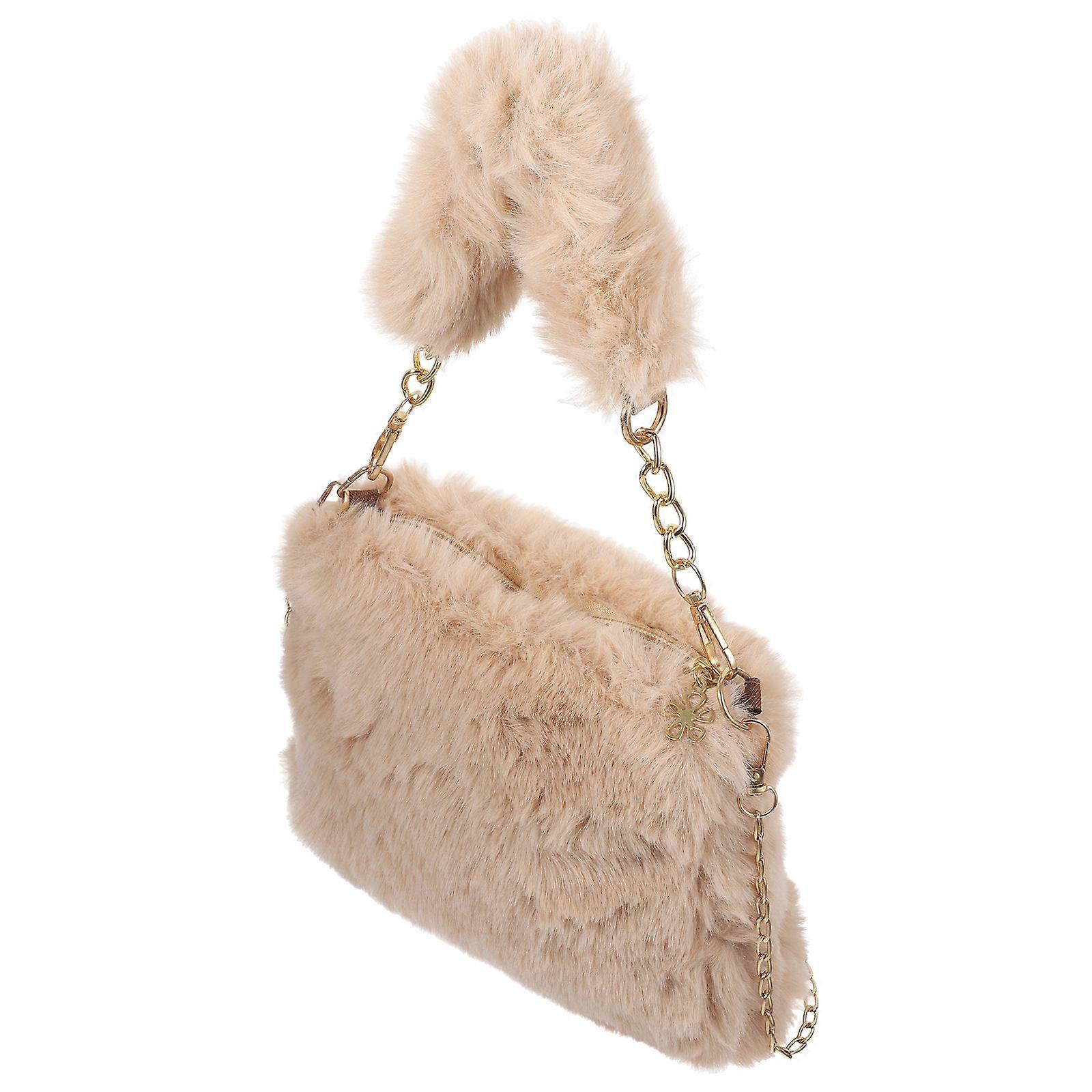 Plush Shoulder Bag Chic Large Capacity Bag for Storage Use 1Pcs