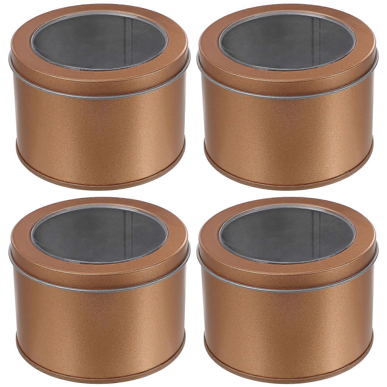 Cake Boxes Iron Box Packaging for Storage 4Pcs with Clear Window