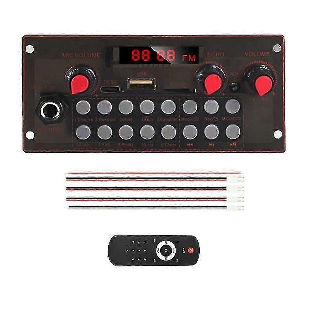 10W Bluetooth Amplifier Board MP3 Audio Decoder Board 3.7V-24V Audio Power Module with USB/TF/FM for DIY Home Speaker