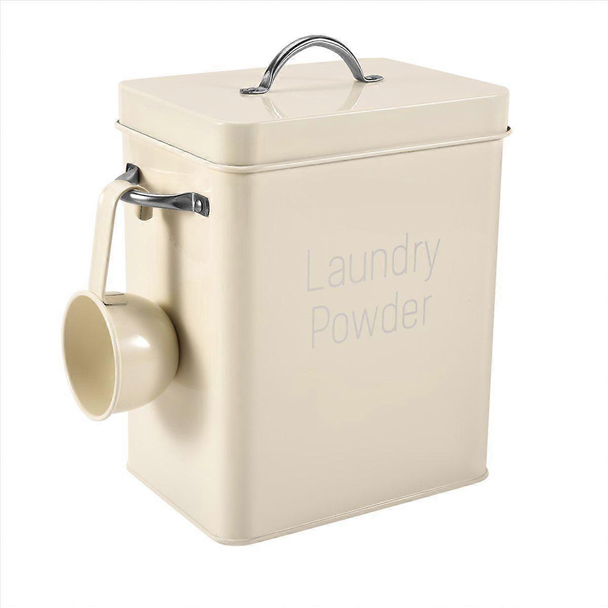 Beautiful Powder Laundry Powder Boxes Storage with Scoop White