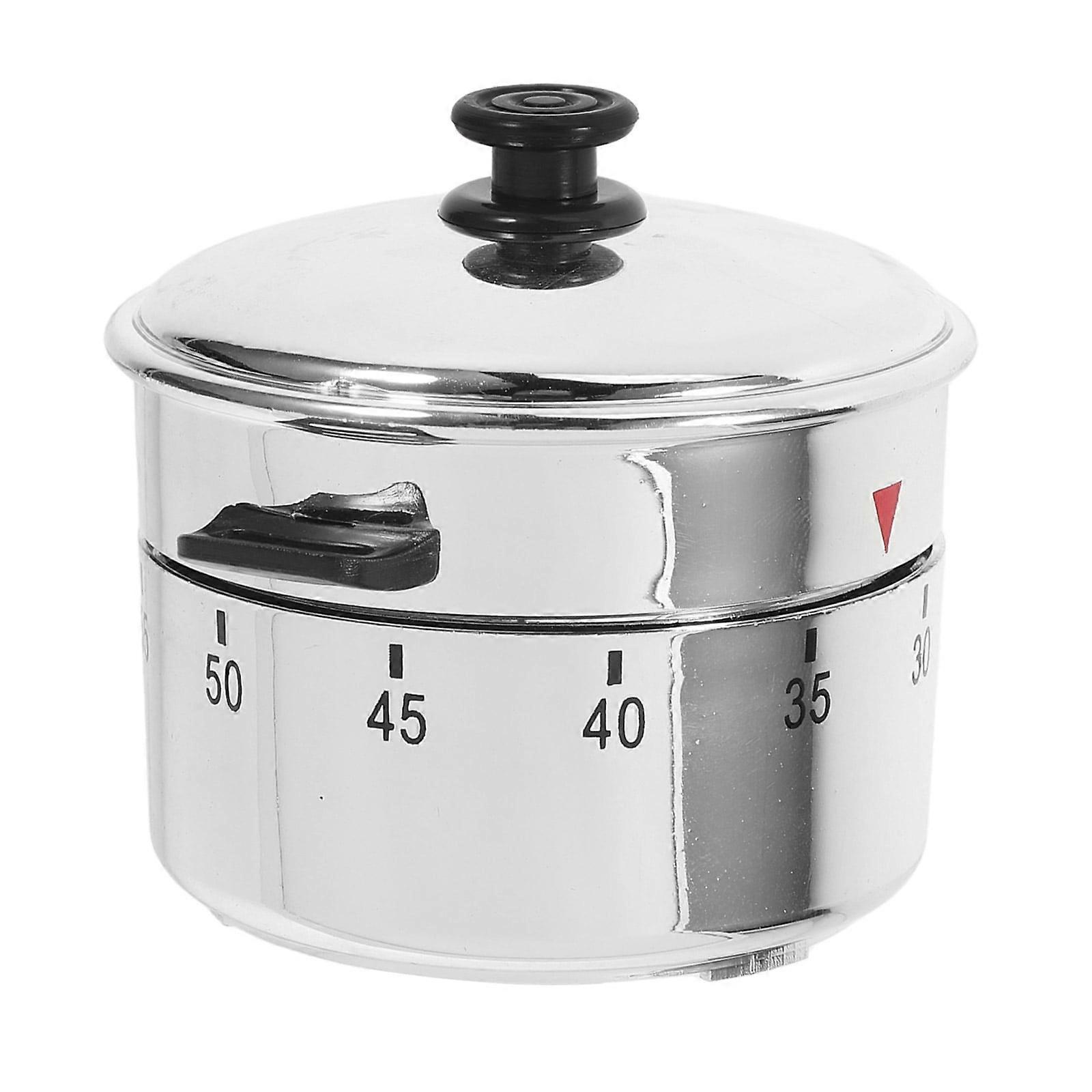 1Pack Timer for Cooking Mechanical Kitchen Timer Silver with Round Shape for Chefs