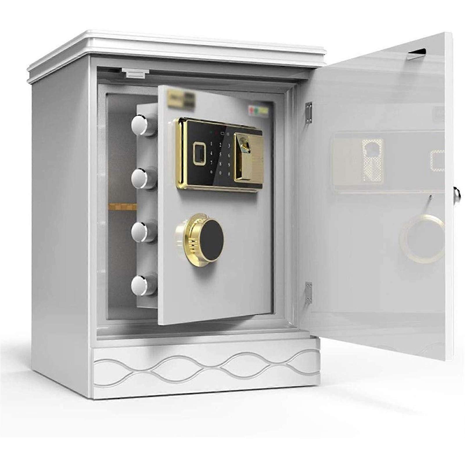 Digital Electronic Safe with Fingerprint Access, Keypad Lock, Silver AntiTheft for Home Office