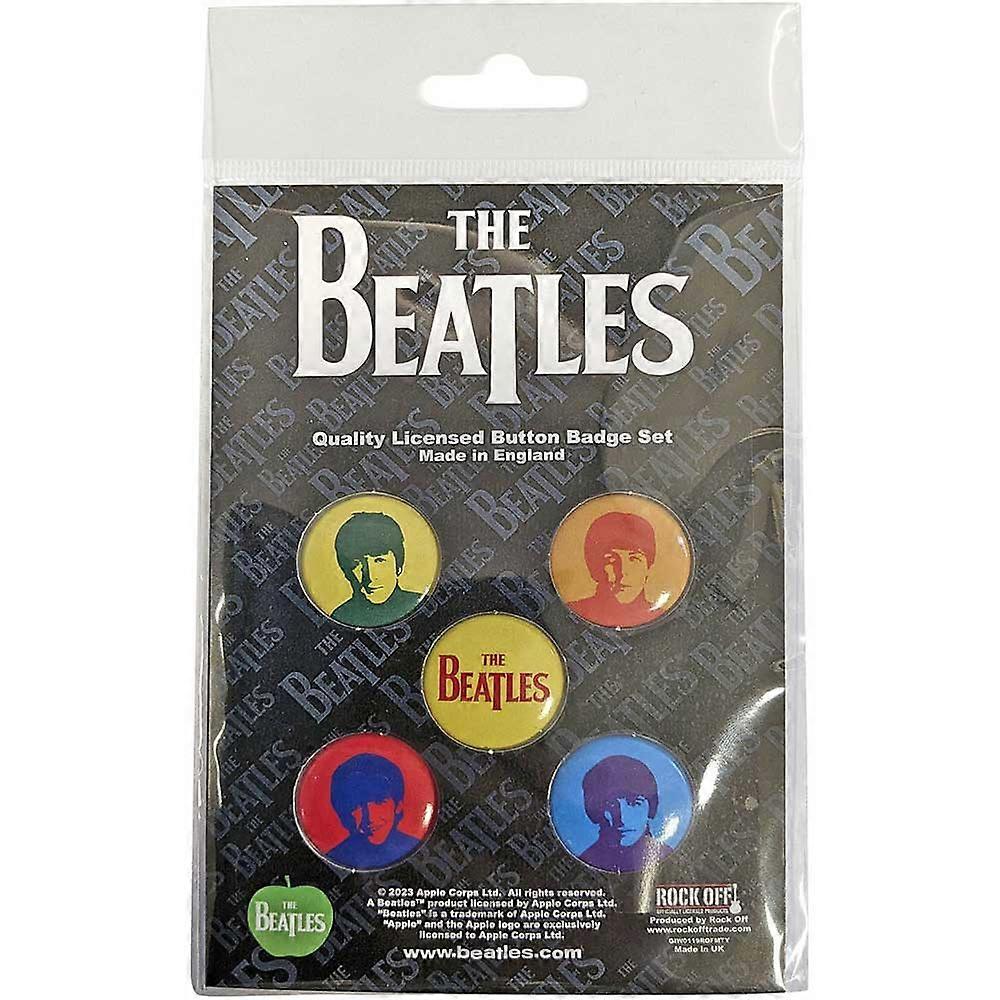 The Beatles Coloured Faces Button Badge Pack