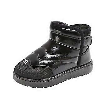 Botas infantis, sapatos para bebês, primeiros passos, botinhas de veludo macias e quentinhas para bebês, botas para meninas, Z03 Preto, 2-2,5 anos