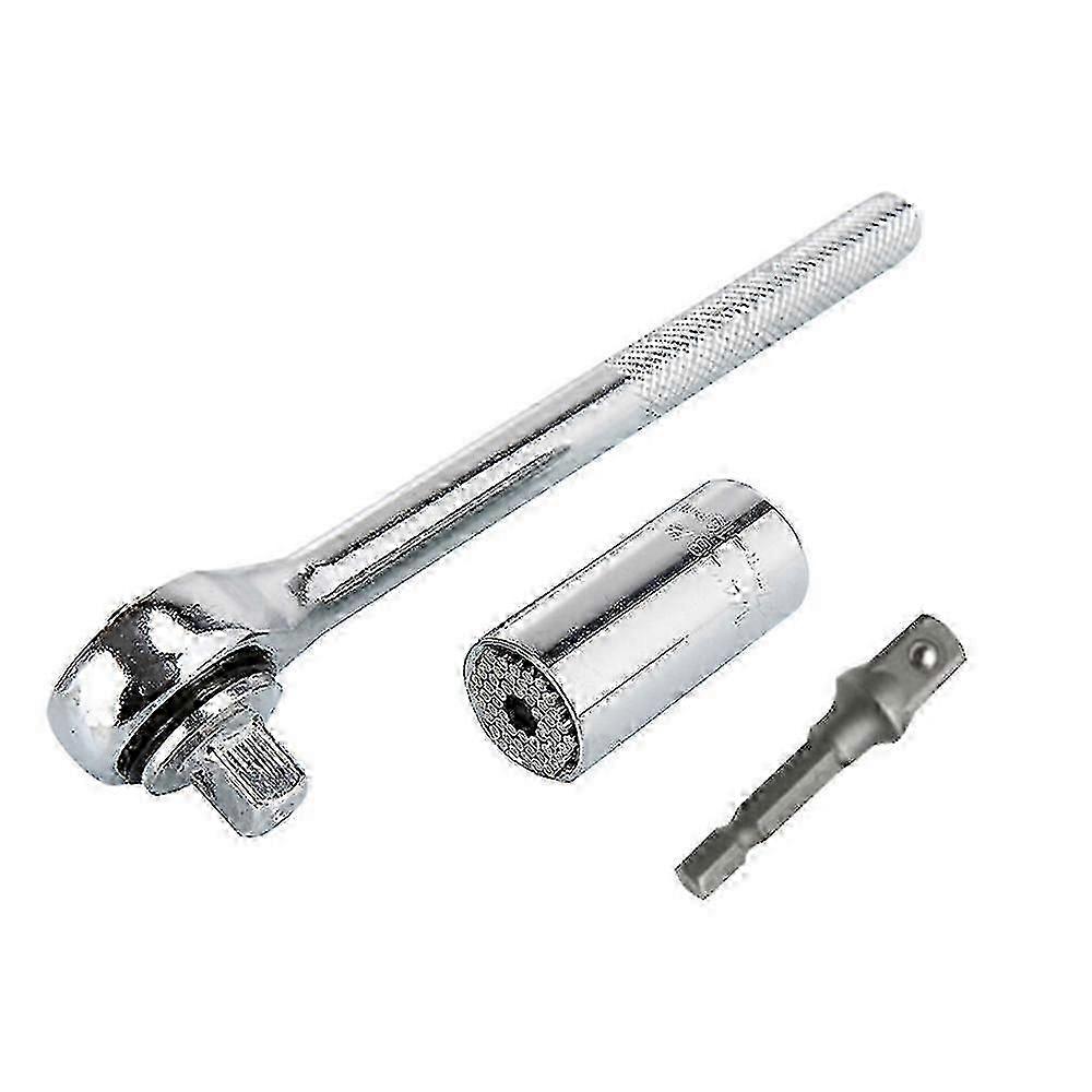 3pcs/set 7-19mm Universal Multi-function Ratchet Wrench Universal Socket Hand Tools Repair Screwdriver