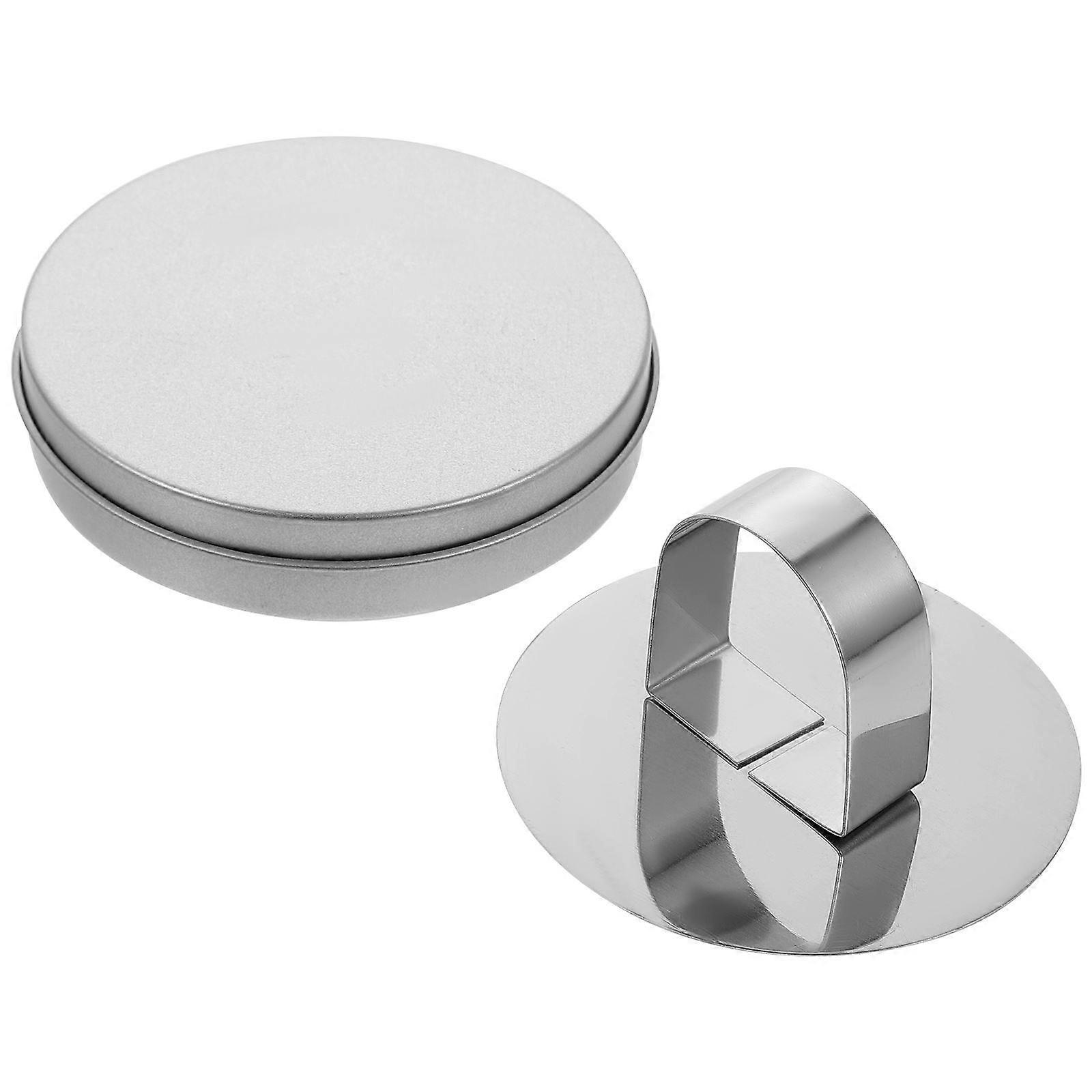 Sugar Pie Box Cookie Making Mold for Baking 2Pcs Silver Biscuit Tools