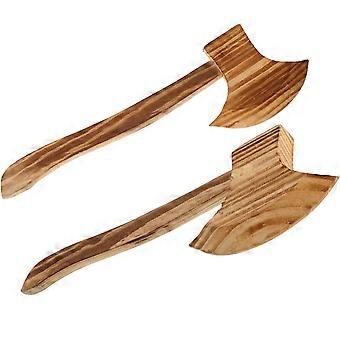 Wood Axes Wood Toys for Costume Accessories 2Pcs Durable Coffee Finish