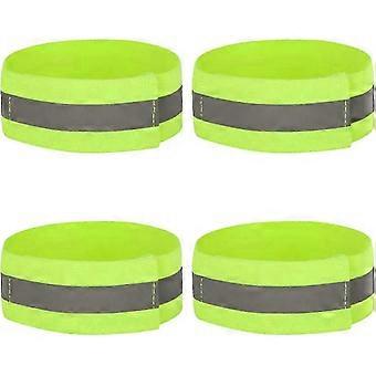 4-Pack High Visibility Armbands, Reflective Running Armbands, Wrist Straps, Reflective Straps, Seat Belts for Running, Jogging, Night Outdoor Safety,z