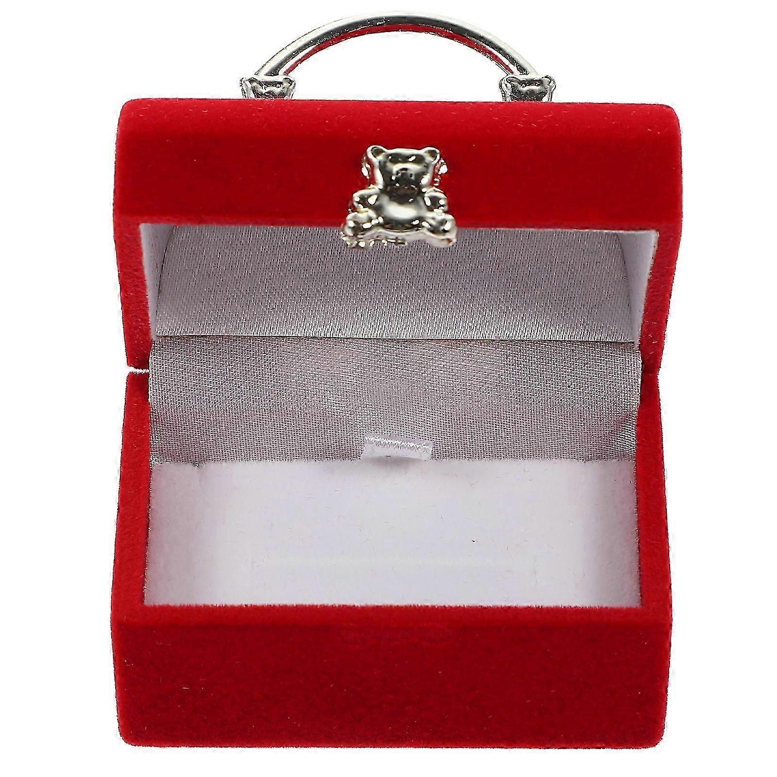 Red Small Gift Box Ring Box for Wedding Ring Storage