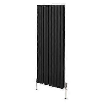 Oval Column Radiator 1600mm x 600mm & TRV Chrome Valves Modern Designer Double Panel Central Heating