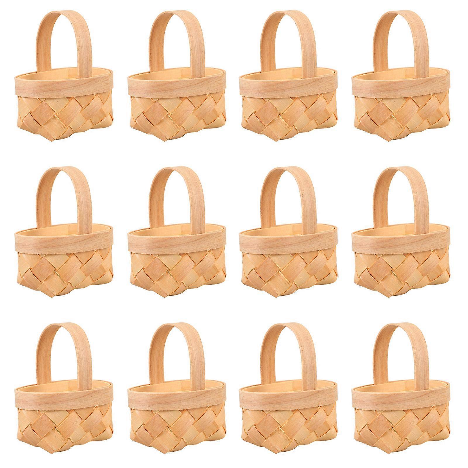 20Pcs Small Candy Baskets Mini Woven Baskets Gift Chocolate Wrapping Baskets