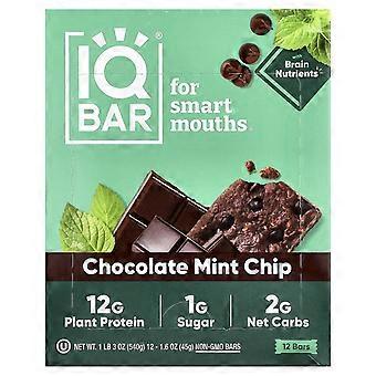 IQBAR, plantaardige eiwitrepen, chocolade-muntchip, 12 repen, 45 g per stuk