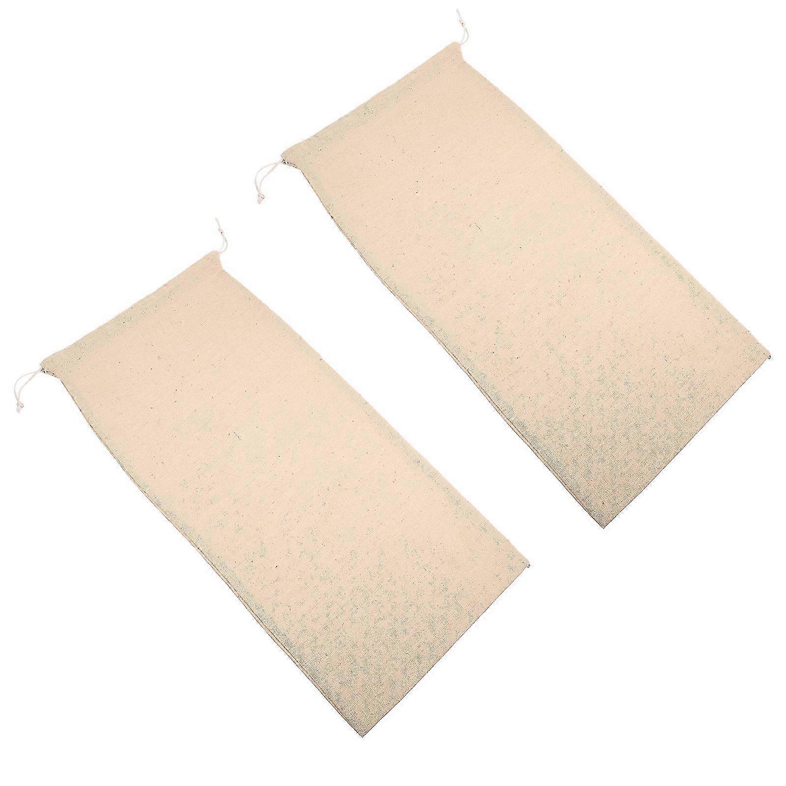 White Drawstring Bread Storage Bags Cotton compatible withStorage 4Pcs Household
