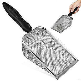 Cat Litter Scoop Stainless Steel Cat Litter Scooper Small Holes Litter Box Scooper Long Handle Cat Litter Sifter Cat Essential