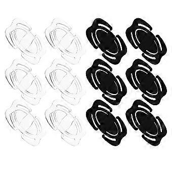 Assorted Color Bra Strap Clips Transparent Bra Hooks with Anti-Slip 12Pcs