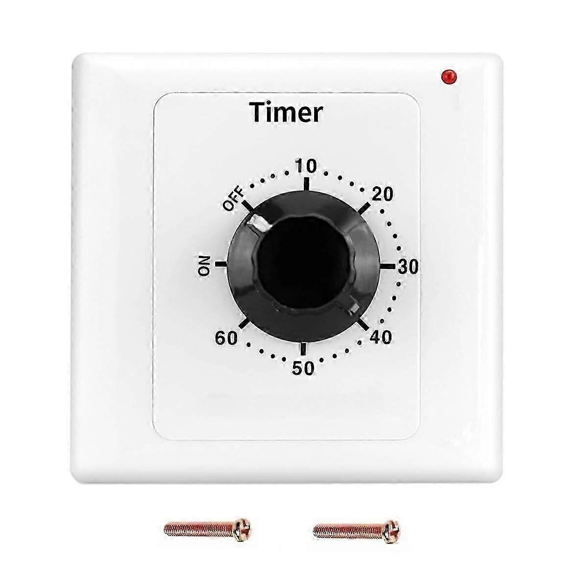 60 Min Timer Switch, AC 220V 15A Intelligent Mechanical Countdown Timer Socket Time Switch 86 Panel  [MI]