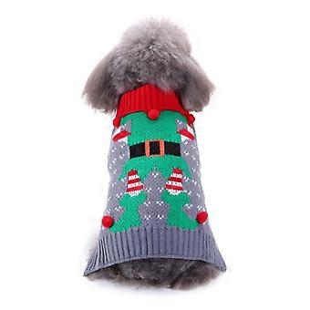 Schattige hond kat lelijke kersttruiPet Fleece Xmas Jumper warme kleding voor WinterM