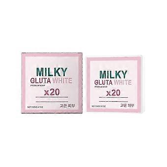 Milky Gluta White Soap 20x, 70g Gluta Milk Whitening Soap, Gluta Milk Soap, White Bar Soap for Face & Body Deep Cleaning Exfoliating