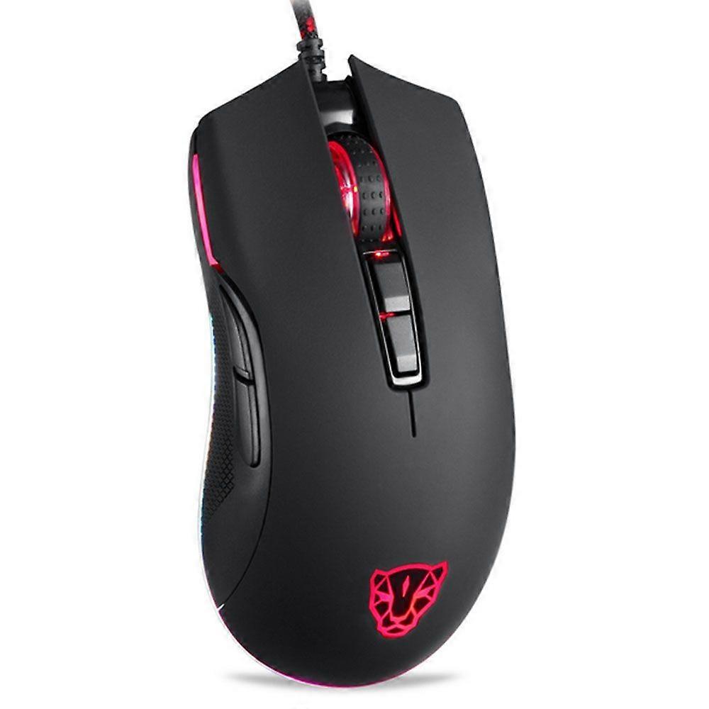 Wired Gaming Mouse Optical Sensor Chroma RGB Lighting - 7 Programmable Buttons Mechanical Switch-3360 black