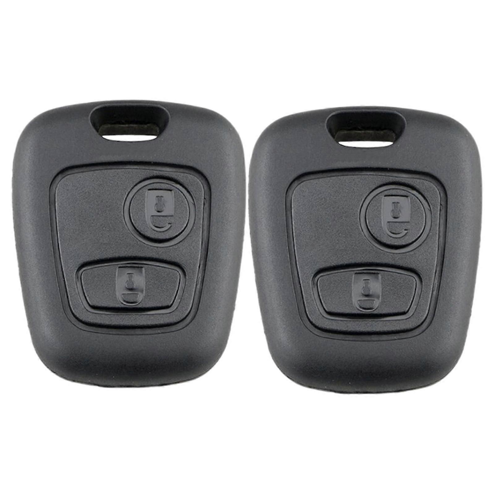 2pcs Easy Install Remote Control Shell 2 Button Compatible For Peugeot 307 407