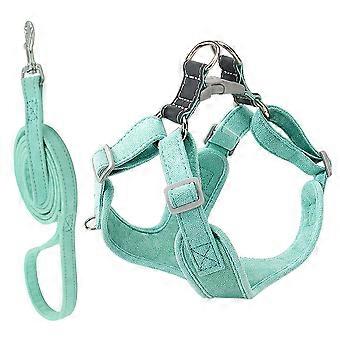 Dog Harness Household Puppy Harness for Pet Use 1Set Leash Green