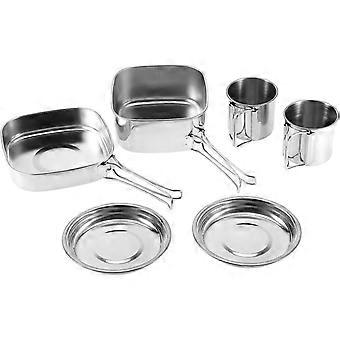 Juego de utensilios de cocina para acampar, juego de utensilios de cocina portátiles para cocinar para acampar 6 piezas, platos y tazas para mochileros y caminatas para acampar