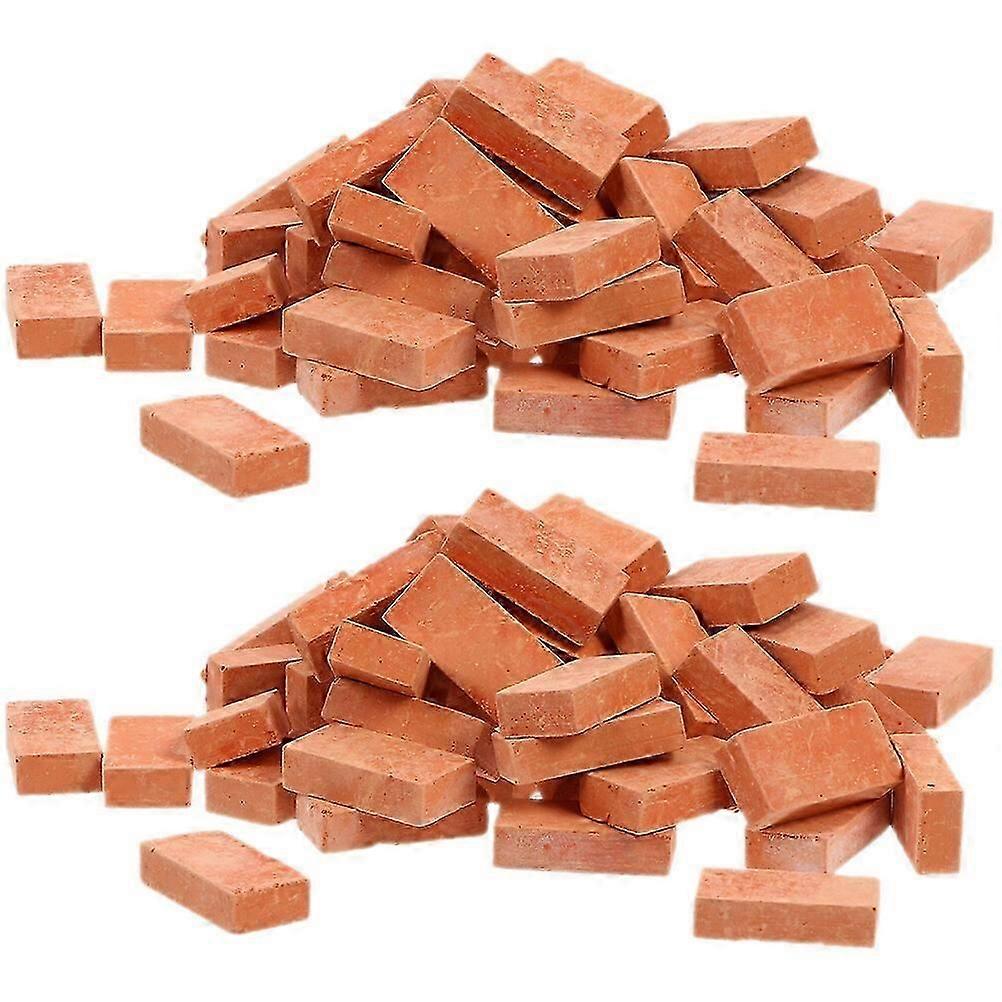 100pcs Mini Bricks Landscaping Miniature Bricks Models Small Bricks for Crafts Bricks Ornament