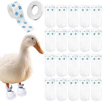 20 Stück Einwegstiefel für echte Entenfüße, Hummelfuß für Ente Haustier Ente Zubehör mit blauer Bandage, große Größe