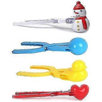 4 Pack Snowball Tongs, Winter Snowball Maker Toy, Snowball Press, Snowball Tongs Heart Shaped Snowballs, Perfect Outdoor Play Snow Toys For Kids ZV