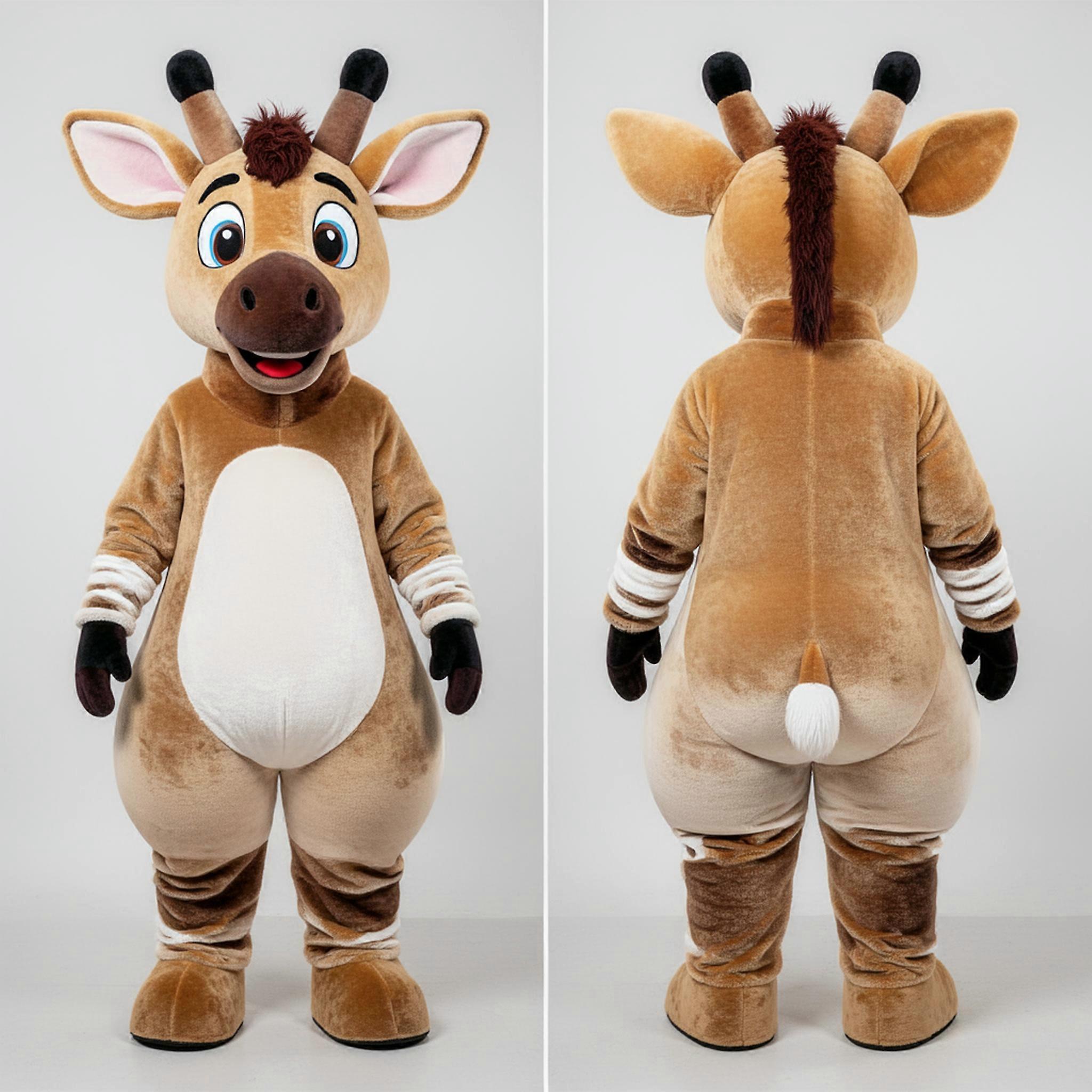 MASTICOT Velvety Tan Playful Okapi Mascot