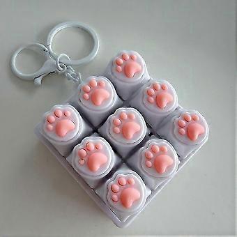 Cat Paw Keyboard Stress-Relief Toy, Clicky Keycap Clicker Keychain, Suitable For Office, School, Travel, Anxiety Keyboard Keychain Gift