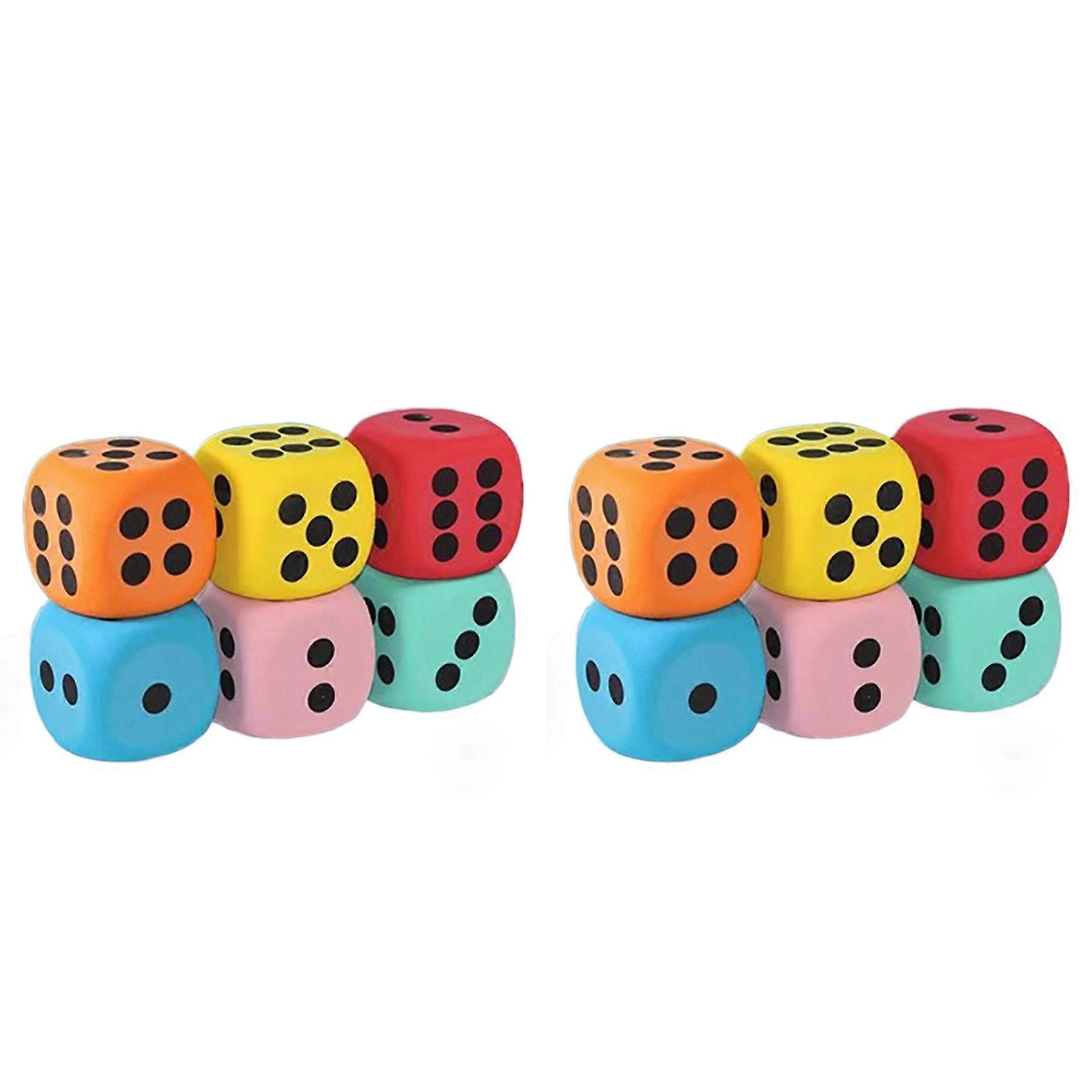 12pcs-Large Soft Foam Dice Set - Ideal for Interactive Games with Pets