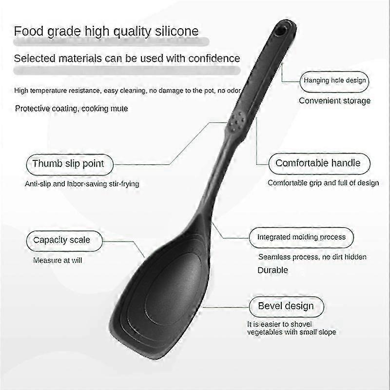 Silicone Spoon, Slotted and Solid Spoon Set with Deep Bolw