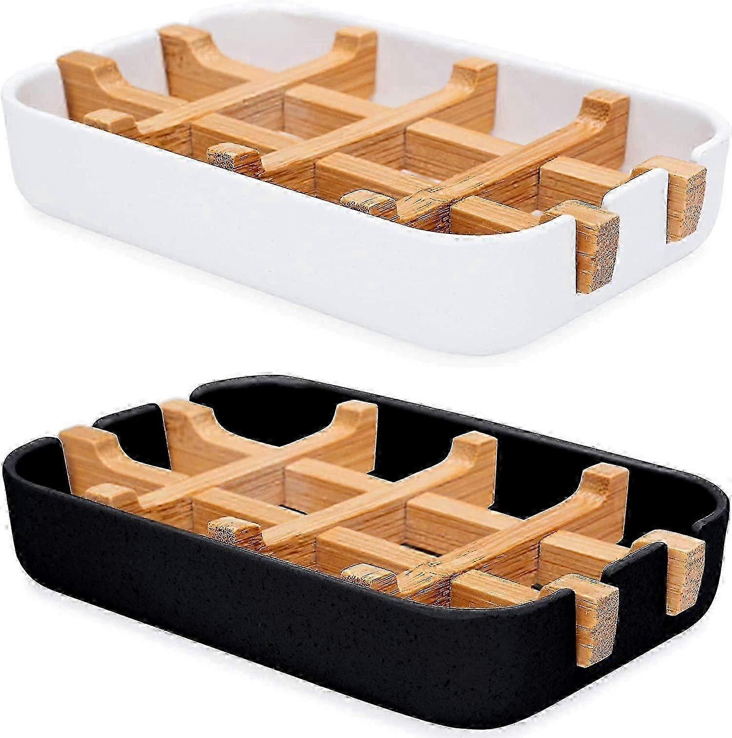 Bamboo Soap Dish Antibacterial Draining