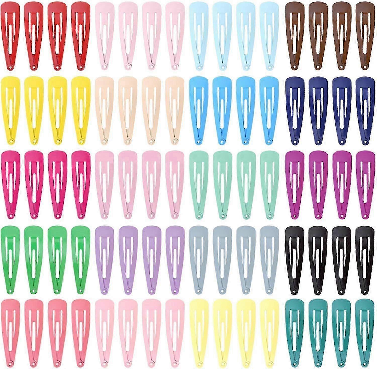 80 Pc Vibrant Snap Clips Candy Curl Style