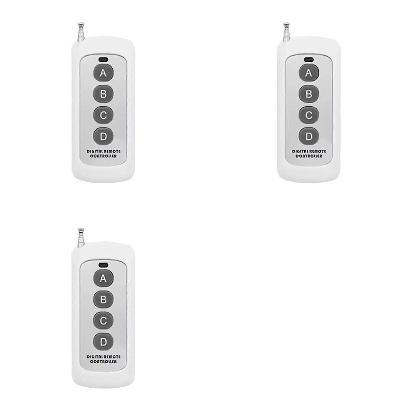 3X 433MHz Wireless Remote Control Learning Code EV1527 Module with Antenna ABCD 4 Button Control 1000M Long Range Opener