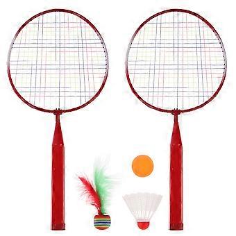 Kids Outdoor Badminton Racket Pink Set for Sports Use 2Sets Toy